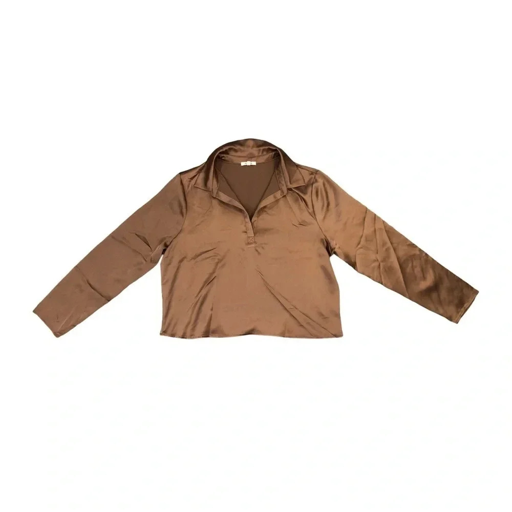 Pleione Satin Blouse | Copper | Size XL